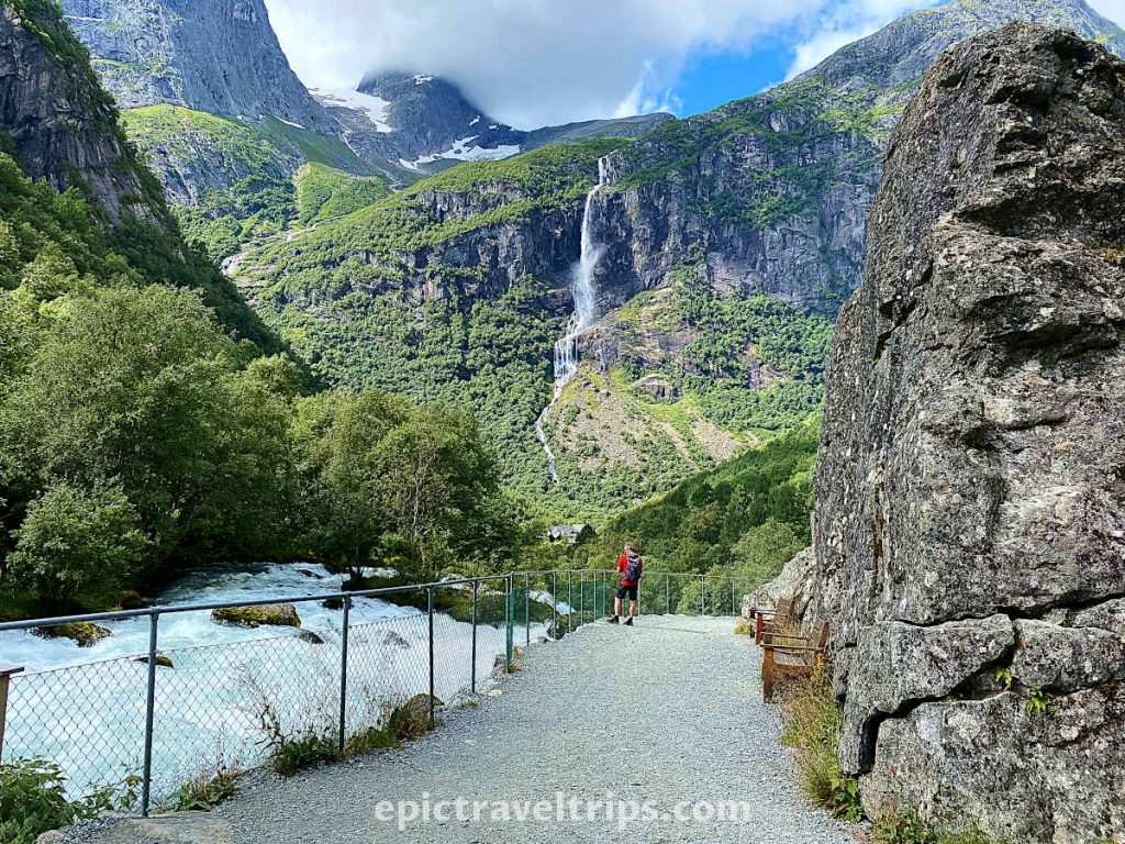 Briksdal River and Vole waterfall