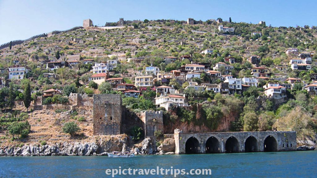 Alanya Castle Shipyard and Armory viewed from the sea