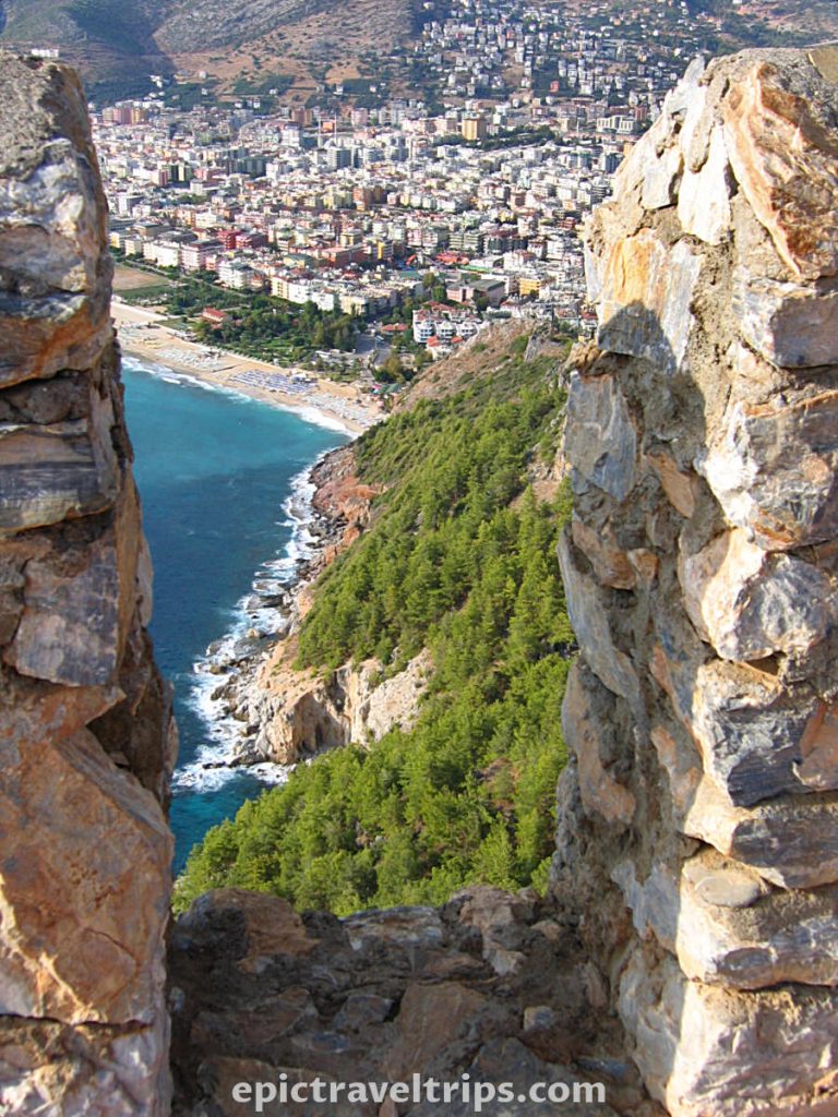 Damlatas Beach view from the Alanya castle