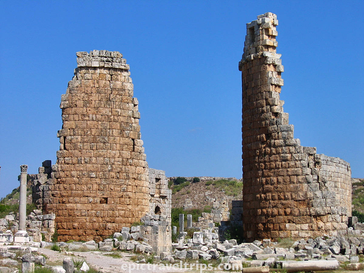 Perge Hellenistic city gate walls