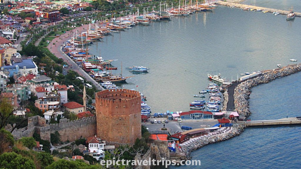 Red Tower (Kızılkule) port from the castle view