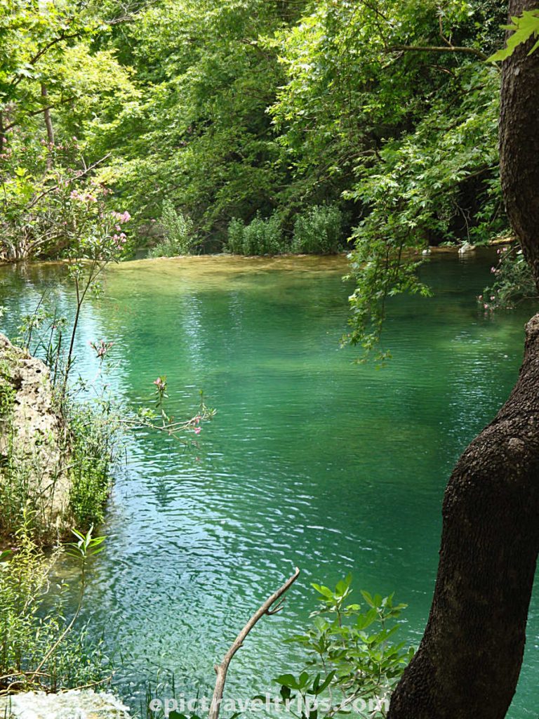 Kursunlu lake near waterfall in Turkey