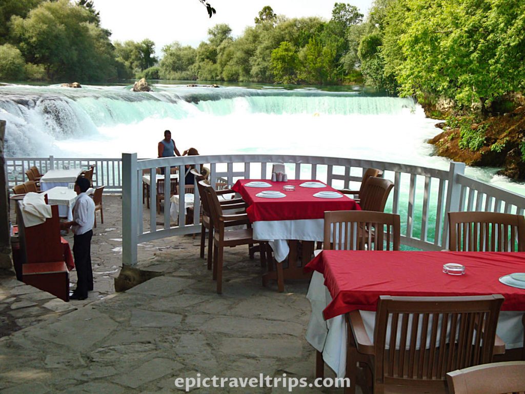 Restaurant near Manavgat waterfall in Turkey