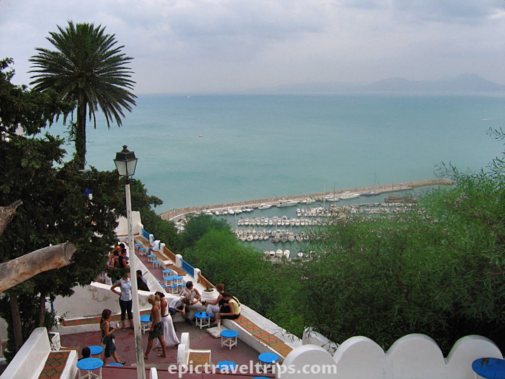 View of the Mediterranean Sea from Sidi Bou Said in Tunis City