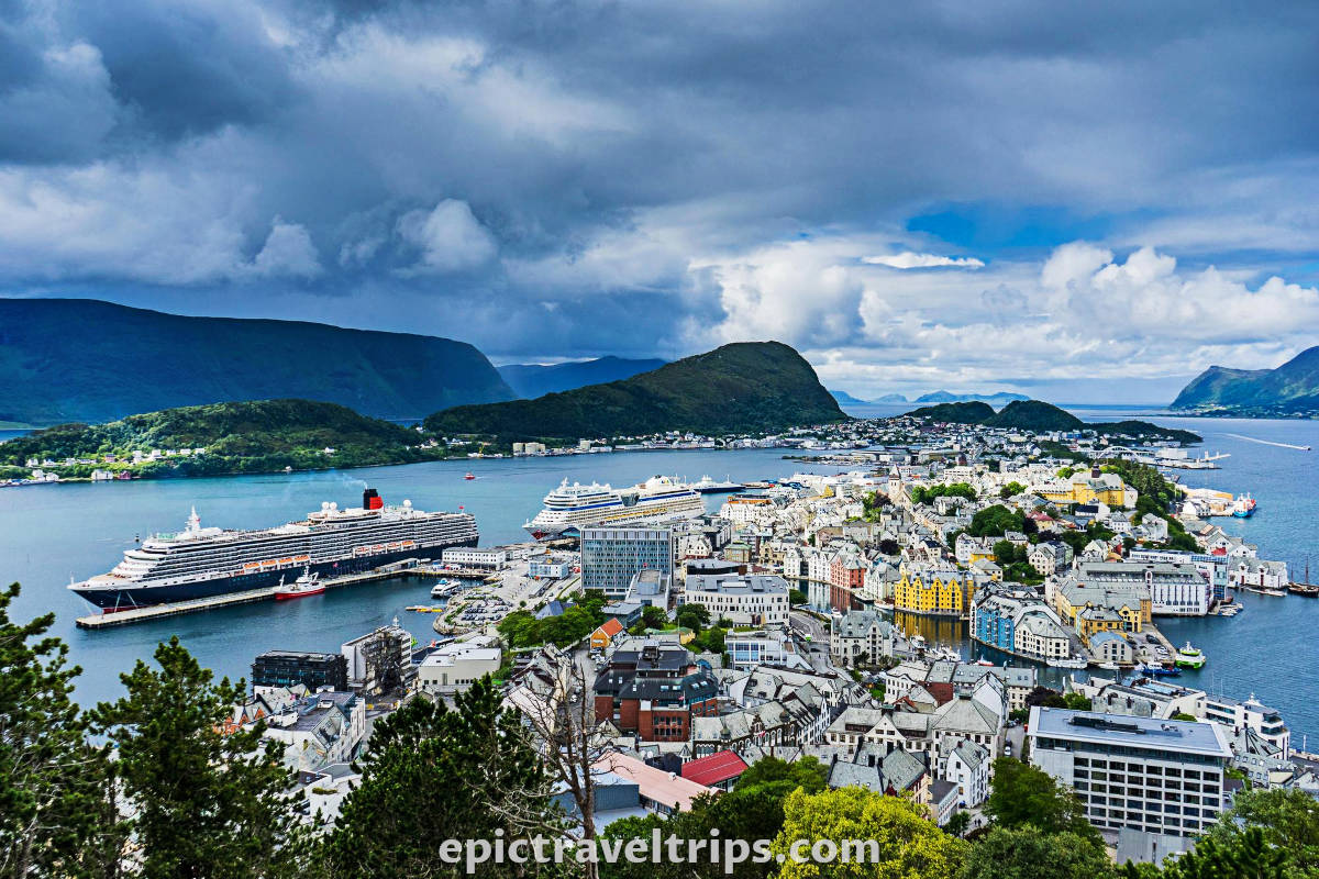 View over Ålesund from Aksla hill.