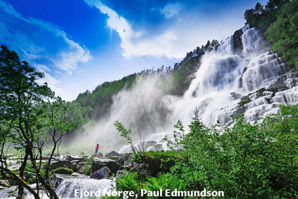 Tvindefoss waterfall near Voss in Norway.
