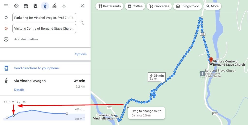 Hover point result data - Google Maps For Hiking Trips Planning