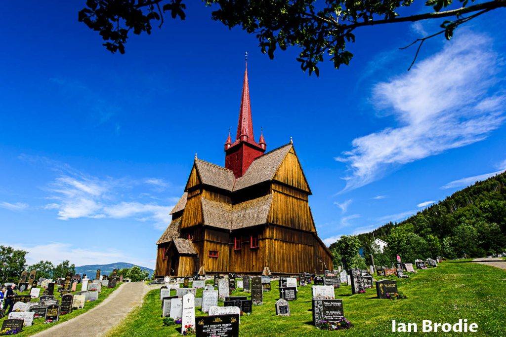 Ringebu stave church at Gudbrandsdalen valley in Norway.
