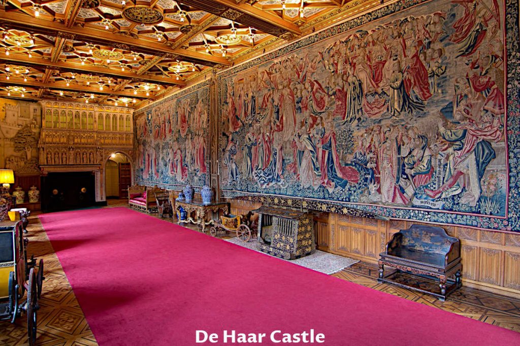 Ballroom interior De Haar Castle near Utrecht in The Netherlands