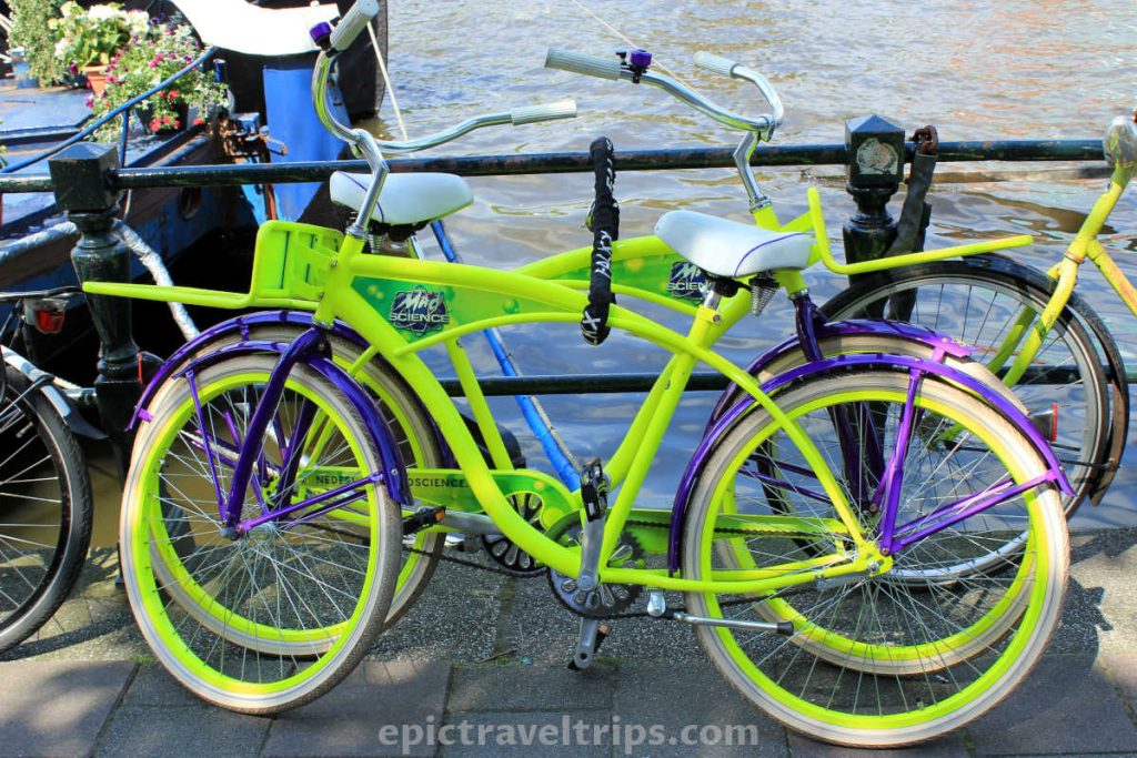 Colorful Bicycles at Amsterdam in The Netherlands.