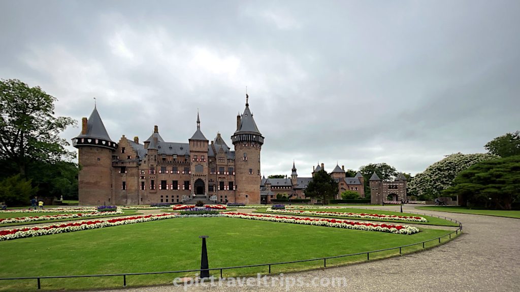 Grand Court Garden in front of De Haar Castle near Utrecht in The Netherlands.