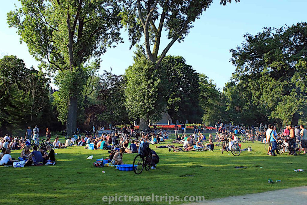 Vondelpark in Amsterdam in The Netherlands.